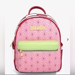 Pink and Green Women's Backpack